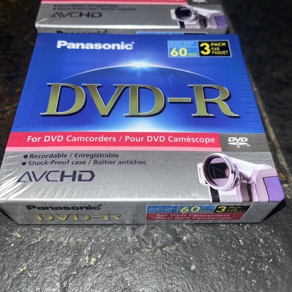 Panasonic DVD R 60 Min Double Sided Recordable Disc Lot 3 Factory Sealed - Picture 2 of 2